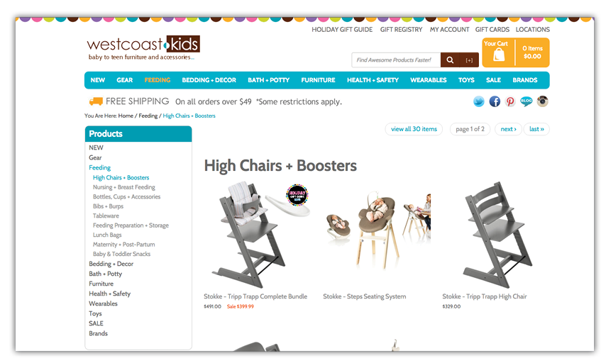 westcoast kids website screenshot