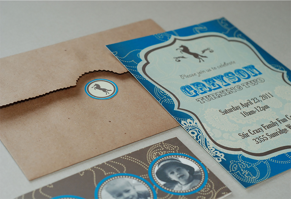 cowboy theme birthday invitation