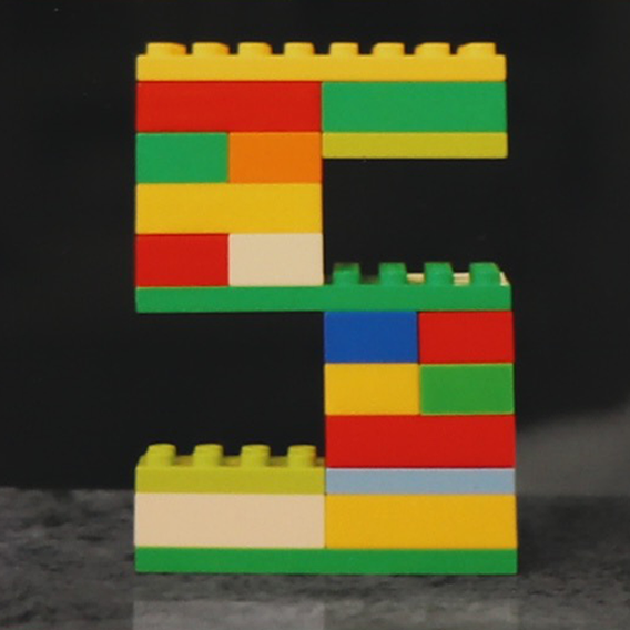 number five made of lego