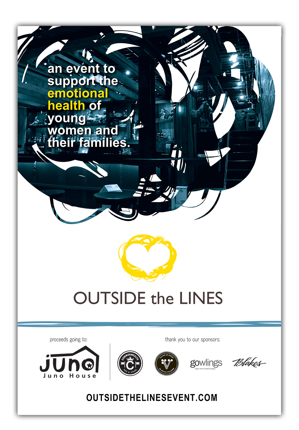 event poster for outside the lines